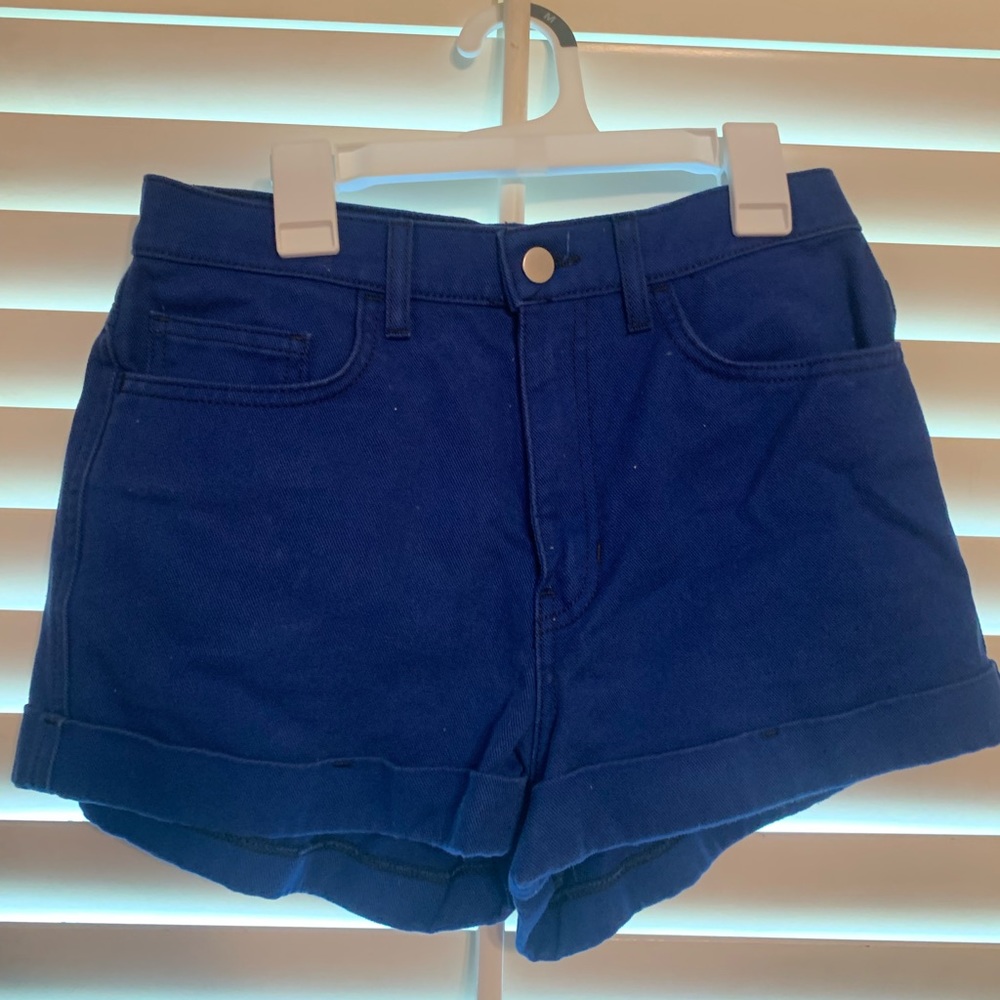 American Apparel Blue High-Waisted Shorts s27